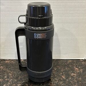 Dunkin' Donuts Black Insulated Travel Thermos with Handle
